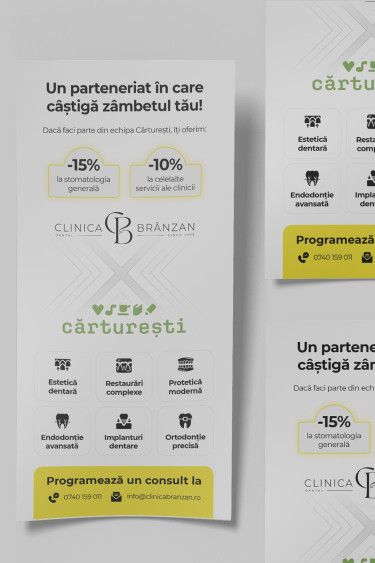 Grafica banner WhatsApp colaborare Clinica Branzan & Carturesti